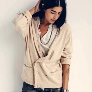 Imogene And Willie Beige Distressed Cardigan Sweater Size S